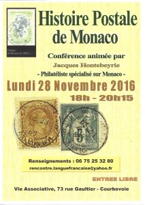 histoire postale Monaco conférence