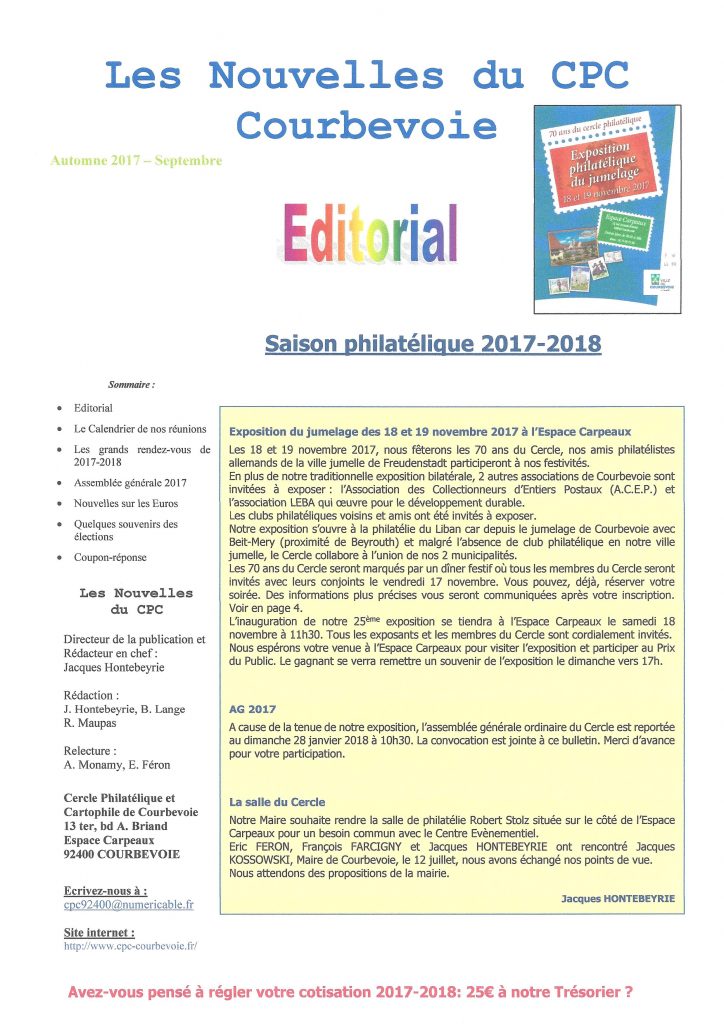 Bulletin septembre 2017